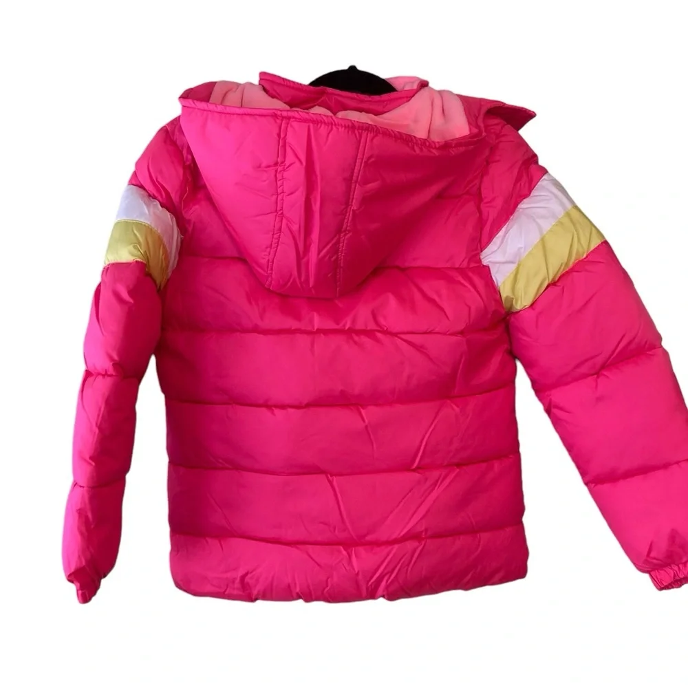 Pink Platinum girls fleece lined hooded puffer coat Pink Large